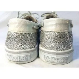 Sperry Shoes Sperry Top Sider Boat Shoes White Silver Glitter